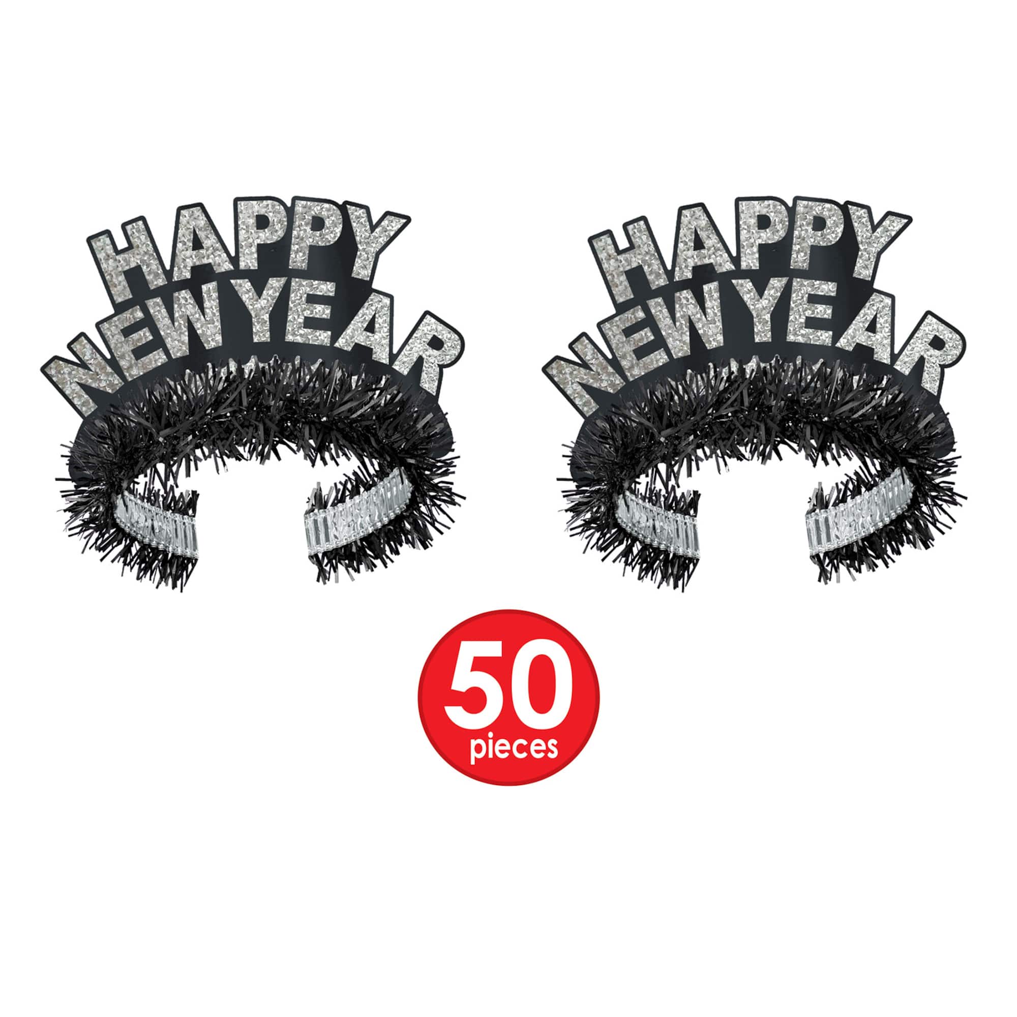 Beistle Black & Silver New Year Showtime Deluxe Party Favor Kit for 100
